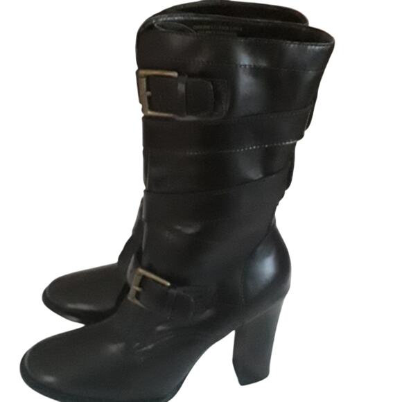 NWOB Boots Colin Stuart Genuine Leather Biker Style Boots 7.5 NEW - Picture 1 of 6